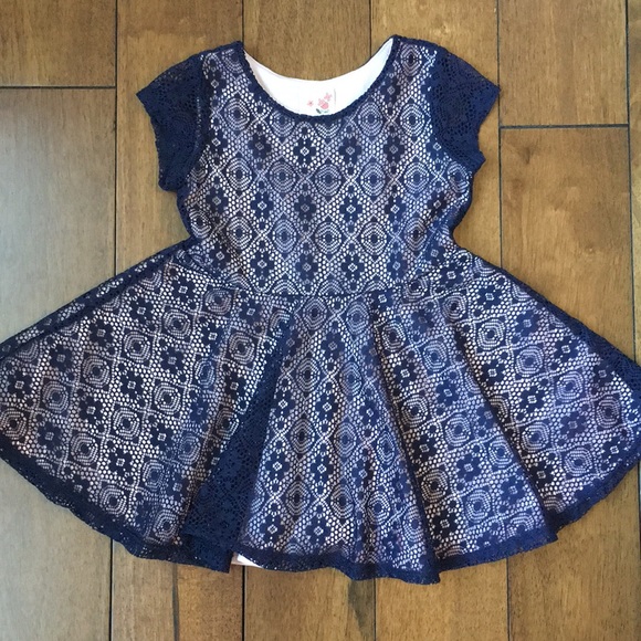 Lily Bleu Other - Navy and pink lace dress